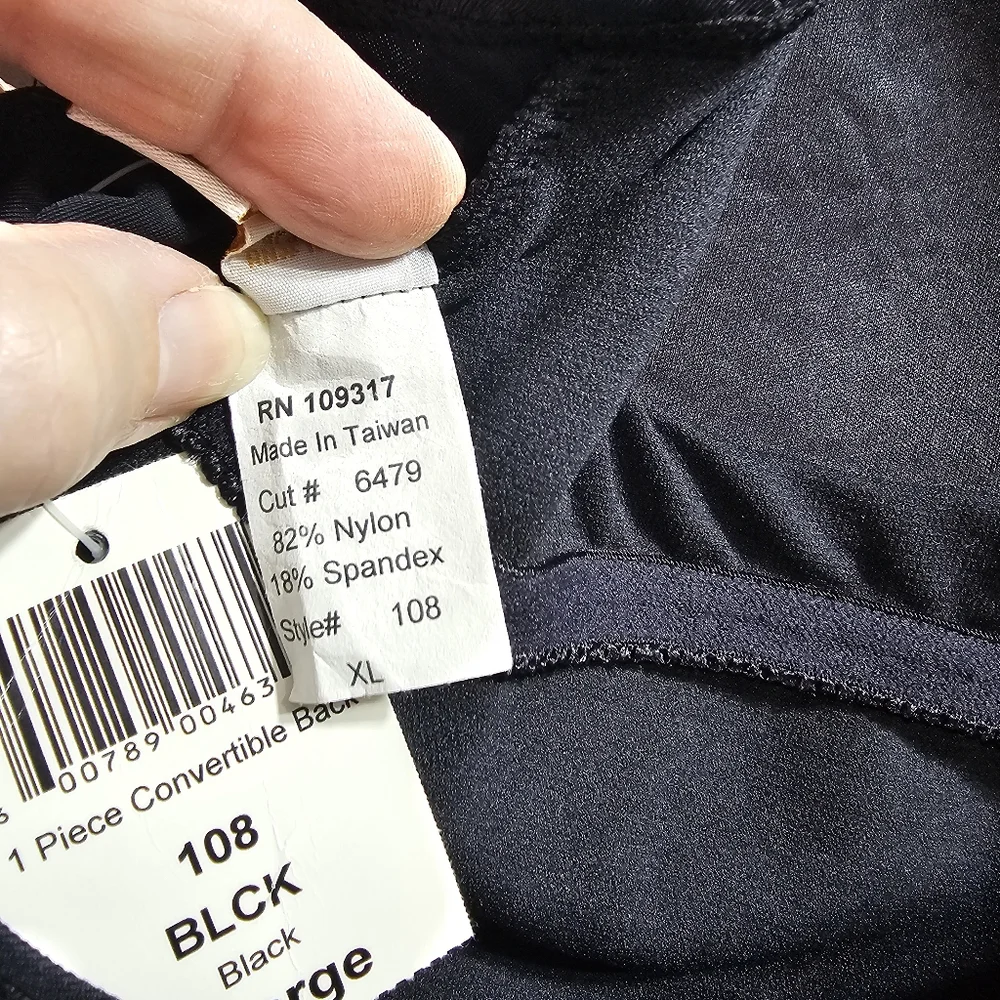 NWT Sunsets Swimwear Women's Black Convertible Back Swimsuit Size XL One Piece. - Picture 6 of 7